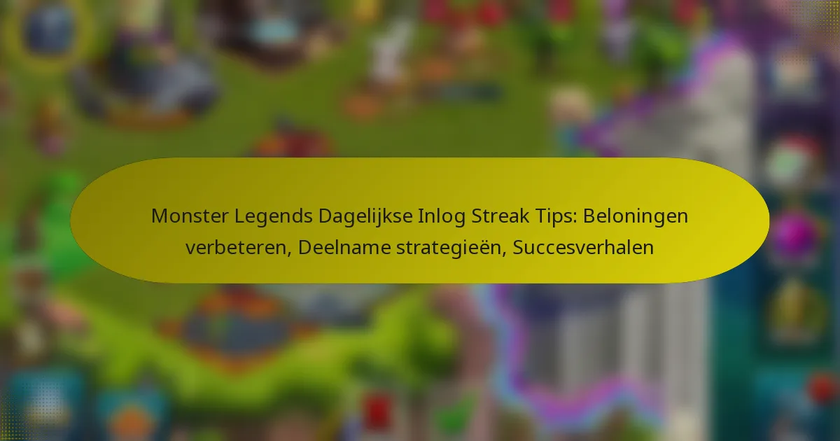 Monster Legends Dagelijkse Inlog Streak Tips: Beloningen verbeteren, Deelname strategieën, Succesverhalen