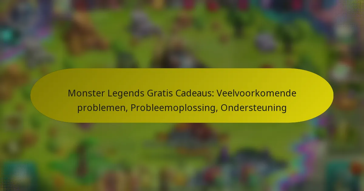 Monster Legends Gratis Cadeaus: Veelvoorkomende problemen, Probleemoplossing, Ondersteuning