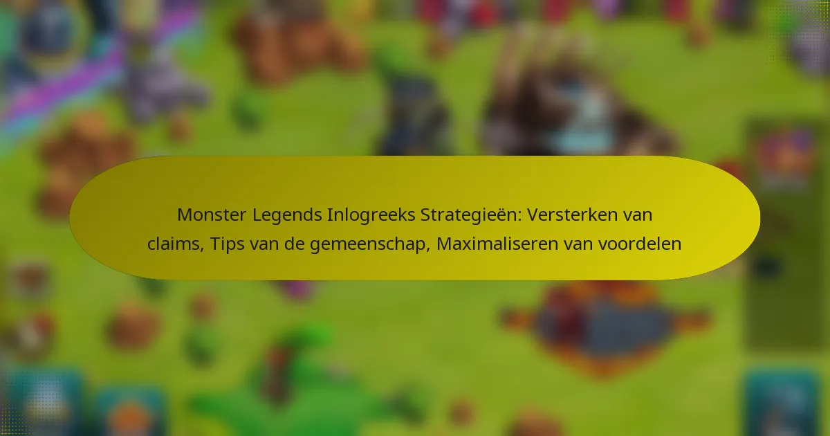 Monster Legends Inlogreeks Strategieën: Versterken van claims, Tips van de gemeenschap, Maximaliseren van voordelen