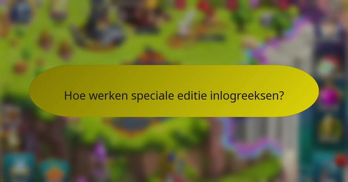 Hoe werken speciale editie inlogreeksen?