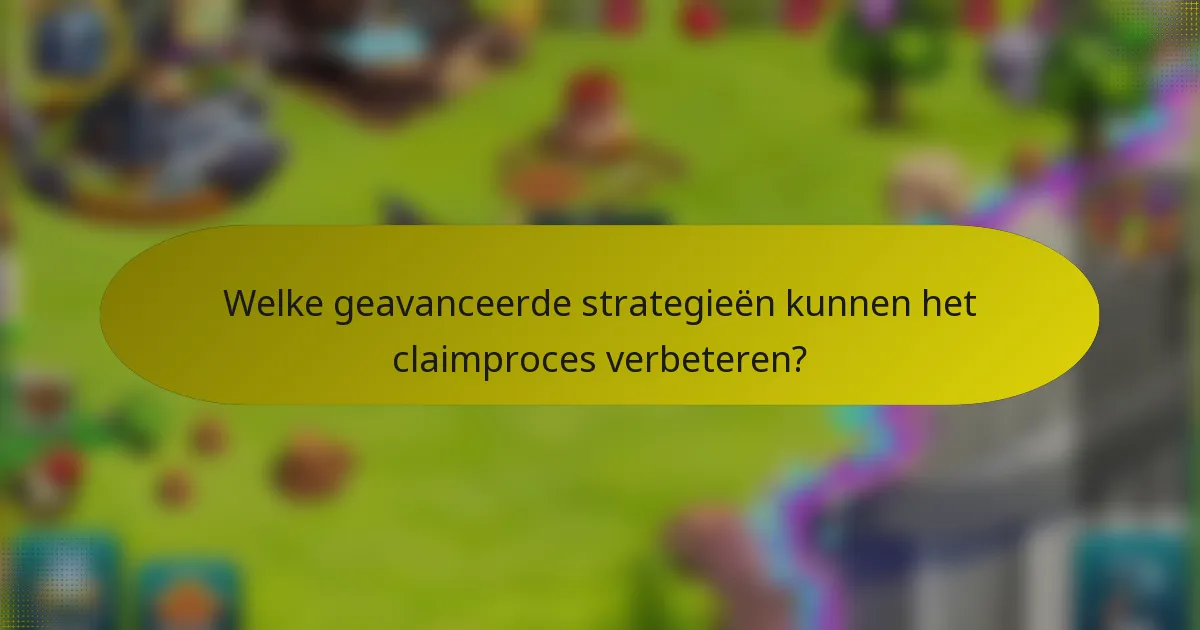 Welke geavanceerde strategieën kunnen het claimproces verbeteren?