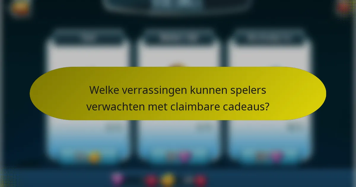 Welke verrassingen kunnen spelers verwachten met claimbare cadeaus?